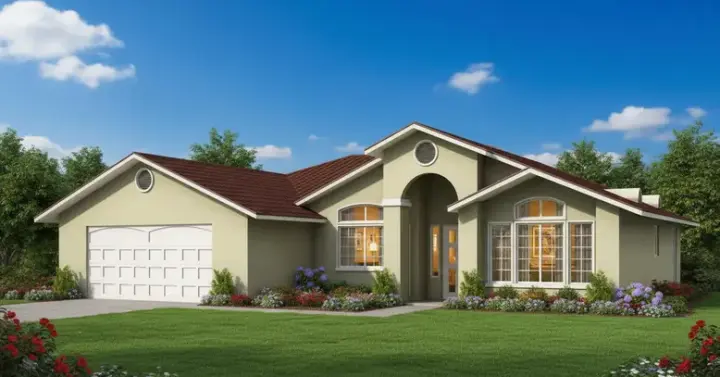 Traditional house plans 41-458 - front exterior, 1,628 sq ft, 3 bed, 2 bath house plans | Monster House Plans