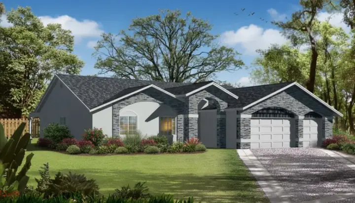 Traditional house plans 41-478 - front exterior, 1,660 sq ft, 3 bed, 2 bath house plans | Monster House Plans