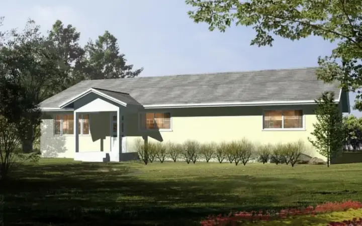 Traditional house plans 41-486 - front exterior, 1,668 sq ft, 2 bed, 2 bath house plans | Monster House Plans