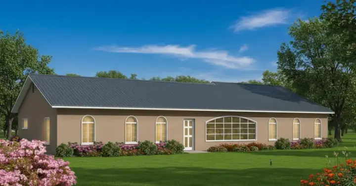 Traditional house plans 41-495 - front exterior, 1,685 sq ft, 3 bed, 2 bath house plans | Monster House Plans