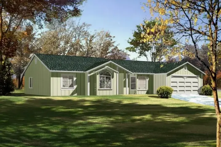 Traditional house plans 41-498 - front exterior, 1,688 sq ft, 3 bed, 2 bath house plans | Monster House Plans