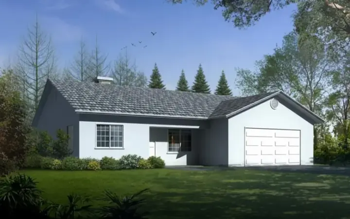 Traditional house plans 41-500 - front exterior, 1,689 sq ft, 3 bed, 2 bath house plans | Monster House Plans