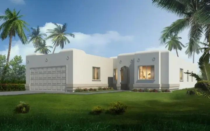 Santa Fe house plans 41-501 - front exterior, 1,692 sq ft, 3 bed, 2 bath house plans | Monster House Plans
