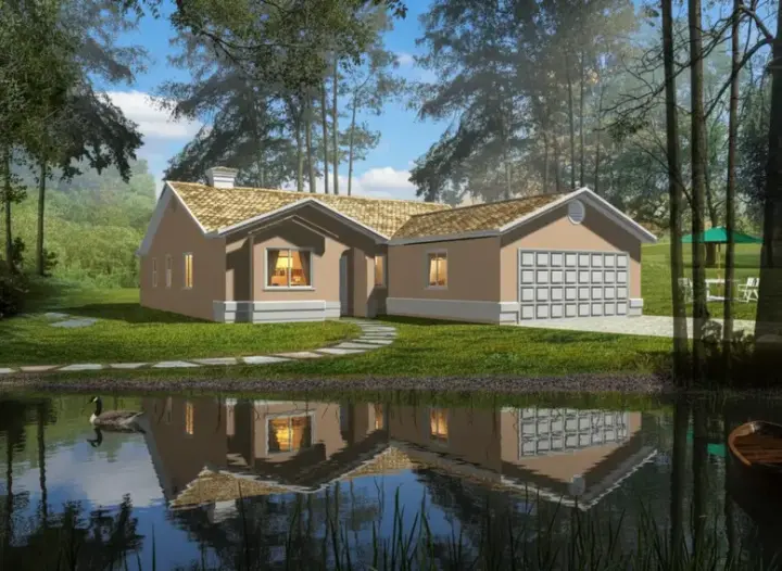 Traditional house plans 41-502 - front exterior, 1,692 sq ft, 3 bed, 2 bath house plans | Monster House Plans