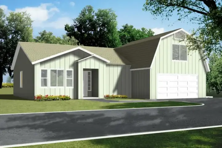 Farmhouse house plans 41-504 - front exterior, 1,694 sq ft, 3 bed, 2 bath house plans | Monster House Plans