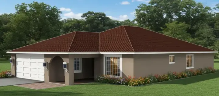 Traditional house plans 41-506 - front exterior, 1,697 sq ft, 4 bed, 2 bath house plans | Monster House Plans