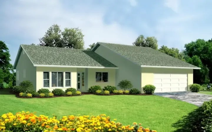 Traditional house plans 41-510 - front exterior, 1,697 sq ft, 3 bed, 2 bath house plans | Monster House Plans