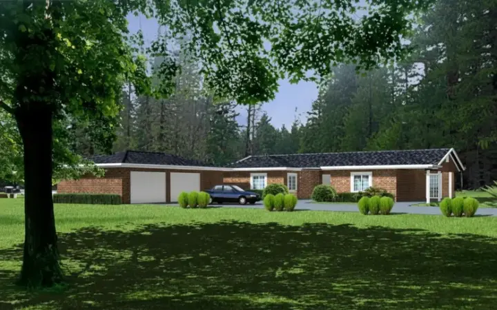 Traditional house plans 41-511 - front exterior, 1,697 sq ft, 2 bed, 2 bath house plans | Monster House Plans