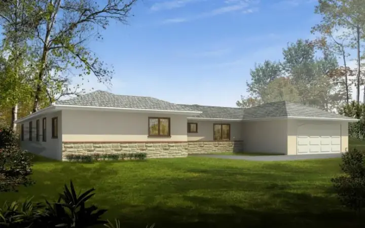 Traditional house plans 41-517 - front exterior, 1,706 sq ft, 2 bed, 2 bath house plans | Monster House Plans