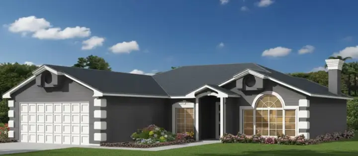 European house plans 41-518 - front exterior, 1,713 sq ft, 3 bed, 2 bath house plans | Monster House Plans