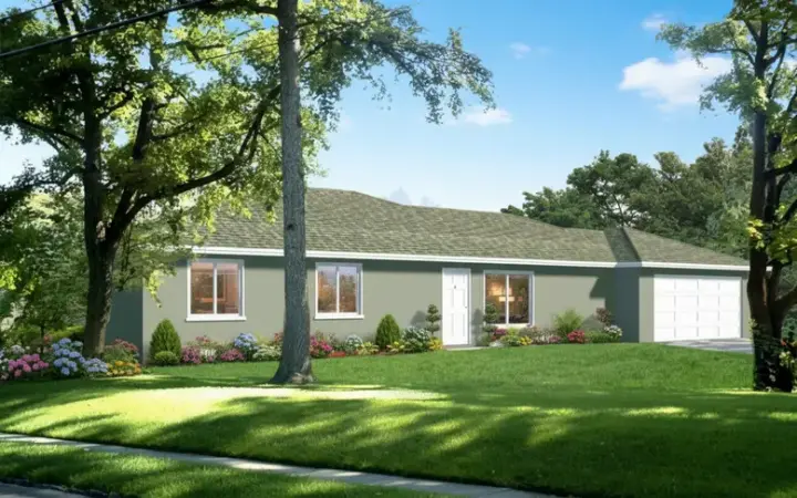 Traditional house plans 41-530 - front exterior, 1,732 sq ft, 3 bed, 2 bath house plans | Monster House Plans