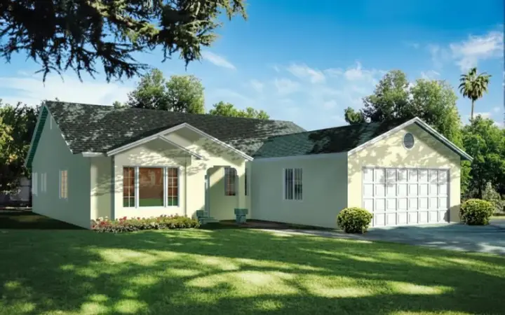 Traditional house plans 41-531 - front exterior, 1,735 sq ft, 3 bed, 2 bath house plans | Monster House Plans