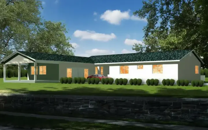 Traditional house plans 41-540 - front exterior, 1,755 sq ft, 3 bed, 2 bath house plans | Monster House Plans