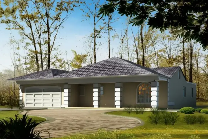 European house plans 41-543 - front exterior, 1,760 sq ft, 4 bed, 3 bath house plans | Monster House Plans