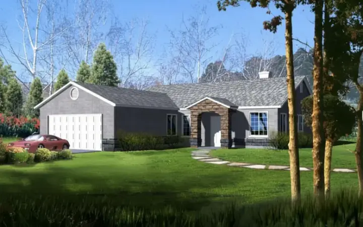 Traditional house plans 41-547 - front exterior, 1,769 sq ft, 3 bed, 2 bath house plans | Monster House Plans