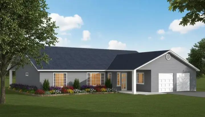 Traditional house plans 41-549 - front exterior, 1,773 sq ft, 3 bed, 2 bath house plans | Monster House Plans