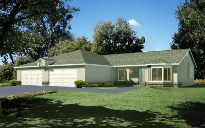 Traditional house plans 41-558 - front exterior, 1,798 sq ft, 4 bed, 3 bath house plans | Monster House Plans