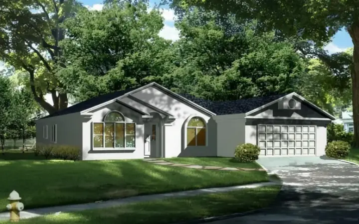 Traditional house plans 41-564 - front exterior, 1,809 sq ft, 4 bed, 2 bath house plans | Monster House Plans