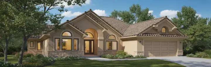 Southwest house plans 41-565 - front exterior, 1,810 sq ft, 4 bed, 2 bath house plans | Monster House Plans