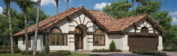 European house plans 41-566 - front exterior, 1,810 sq ft, 4 bed, 2 bath house plans | Monster House Plans