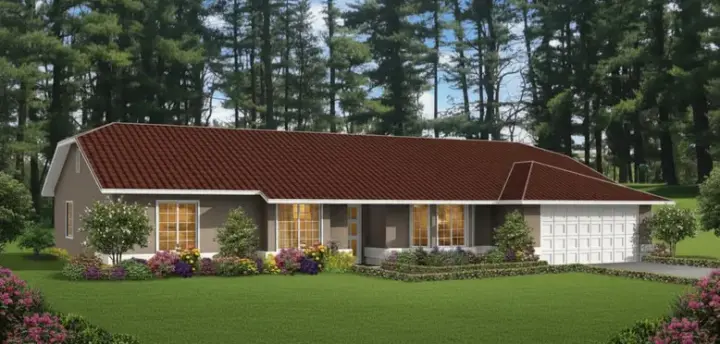 Traditional house plans 41-569 - front exterior, 1,822 sq ft, 3 bed, 2 bath house plans | Monster House Plans