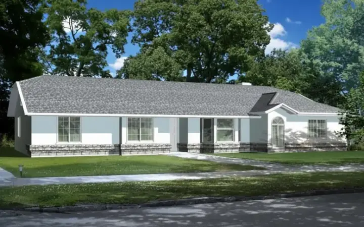 Traditional house plans 41-571 - front exterior, 1,823 sq ft, 3 bed, 2 bath house plans | Monster House Plans