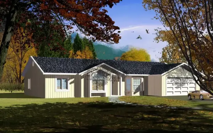 Traditional house plans 41-573 - front exterior, 1,823 sq ft, 3 bed, 2 bath house plans | Monster House Plans