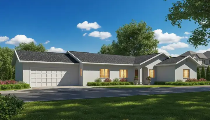 Traditional house plans 41-584 - front exterior, 1,854 sq ft, 4 bed, 2 bath house plans | Monster House Plans