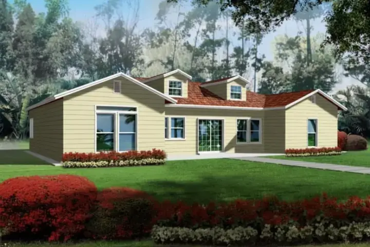 Traditional house plans 41-587 - front exterior, 1,860 sq ft, 2 bed, 2 bath house plans | Monster House Plans