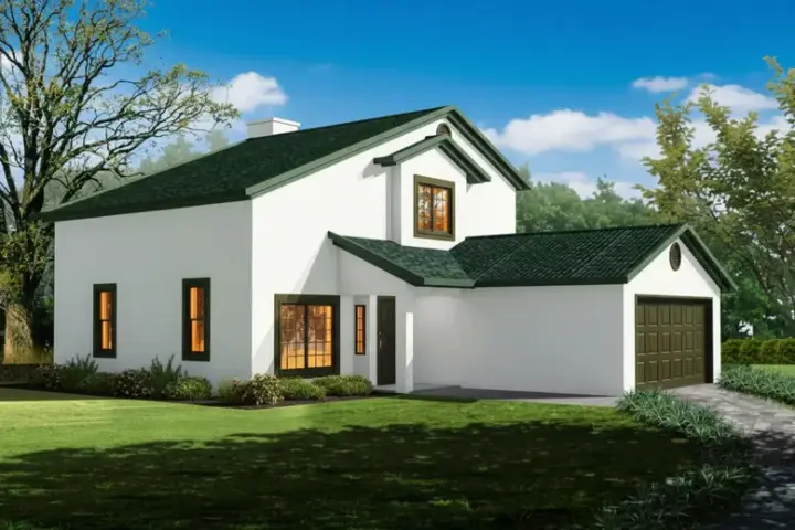 Traditional house plans 41-591 - front exterior, 1,863 sq ft, 1 bed, 3 bath house plans | Monster House Plans
