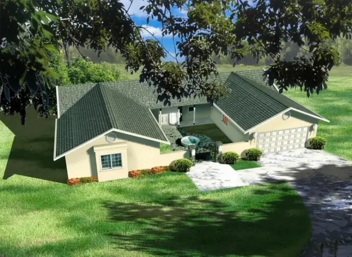 Traditional house plans 41-601 - front exterior, 1,874 sq ft, 3 bed, 2 bath house plans | Monster House Plans