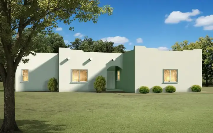 Santa Fe house plans 41-612 - front exterior, 1,891 sq ft, 4 bed, 3 bath house plans | Monster House Plans