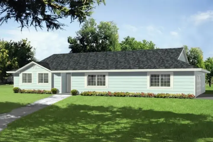 Traditional house plans 41-614 - front exterior, 1,892 sq ft, 3 bed, 2 bath house plans | Monster House Plans