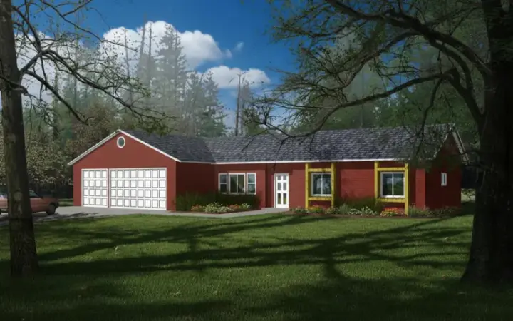 Traditional house plans 41-618 - front exterior, 1,895 sq ft, 4 bed, 3 bath house plans | Monster House Plans