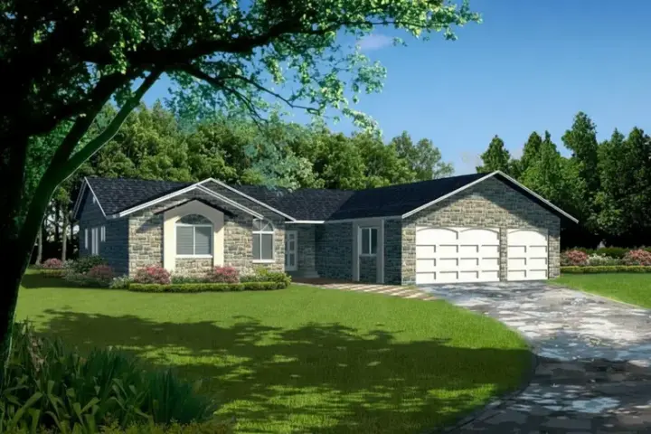 Traditional house plans 41-622 - front exterior, 1,897 sq ft, 3 bed, 2 bath house plans | Monster House Plans
