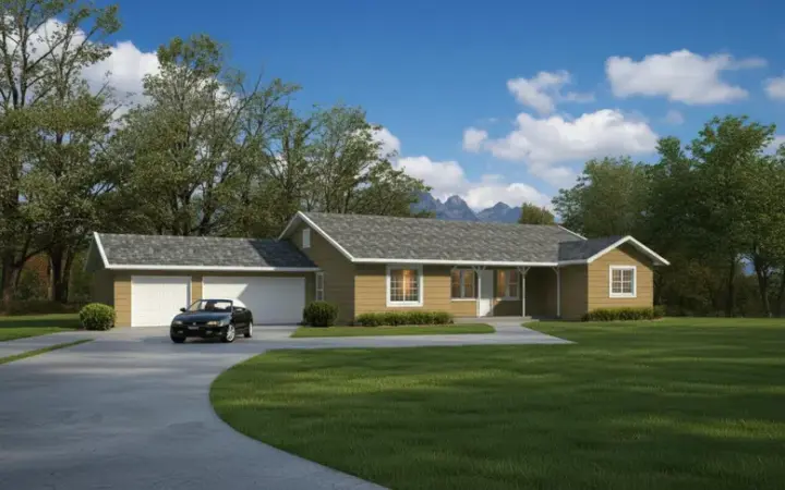 Traditional house plans 41-629 - front exterior, 1,908 sq ft, 4 bed, 2 bath house plans | Monster House Plans