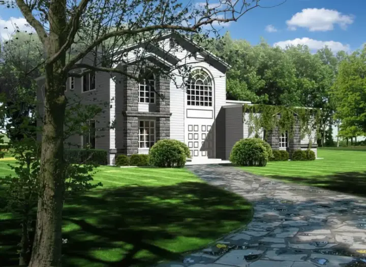 European house plans 41-631 - front exterior, 1,915 sq ft, 3 bed, 2 bath house plans | Monster House Plans