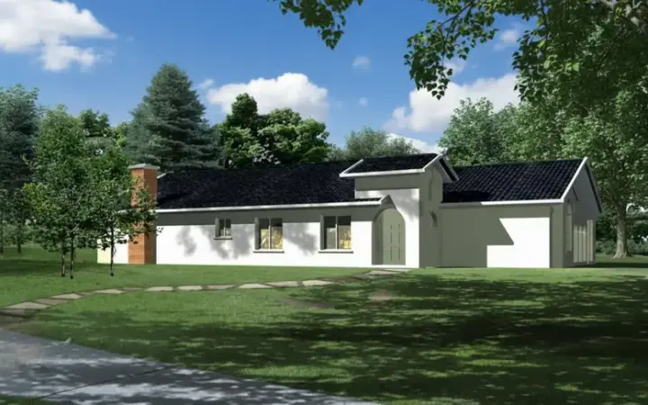 Southwest house plans 41-657 - front exterior, 1,963 sq ft, 4 bed, 2 bath house plans | Monster House Plans