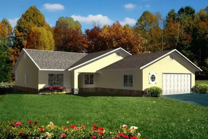 Traditional house plans 41-662 - front exterior, 1,974 sq ft, 4 bed, 2 bath house plans | Monster House Plans
