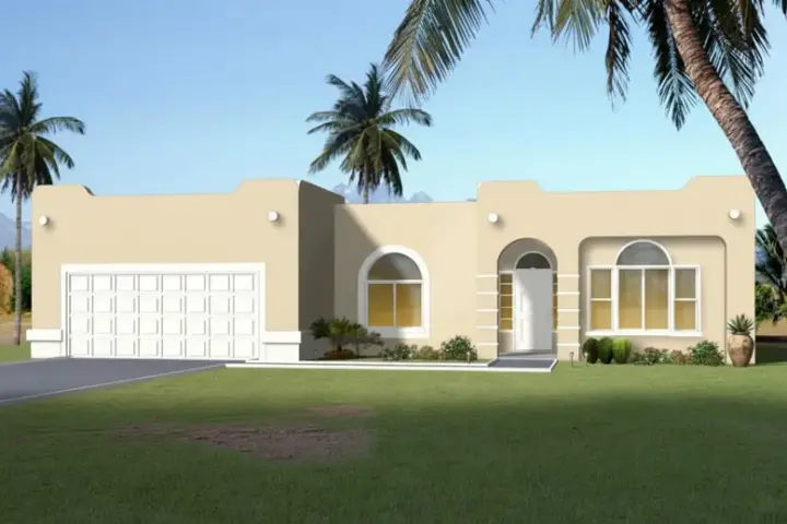 Santa Fe house plans 41-665 - front exterior, 1,975 sq ft, 3 bed, 2 bath house plans | Monster House Plans