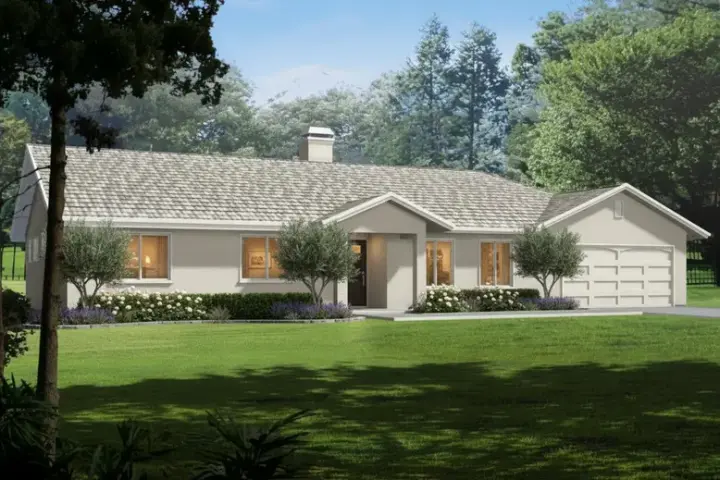 Traditional house plans 41-672 - front exterior, 1,981 sq ft, 3 bed, 2 bath house plans | Monster House Plans