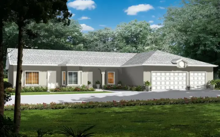 Traditional house plans 41-673 - front exterior, 1,984 sq ft, 4 bed, 3 bath house plans | Monster House Plans