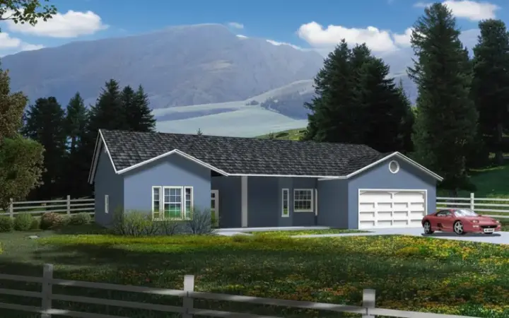 Traditional house plans 41-676 - front exterior, 1,989 sq ft, 3 bed, 2 bath house plans | Monster House Plans