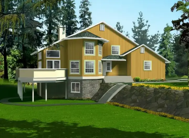 Traditional house plans 41-678 - front exterior, 1,991 sq ft, 1 bed, 2 bath house plans | Monster House Plans