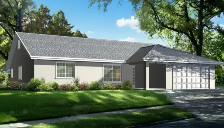 Traditional house plans 41-690 - front exterior, 2,020 sq ft, 3 bed, 2 bath house plans | Monster House Plans