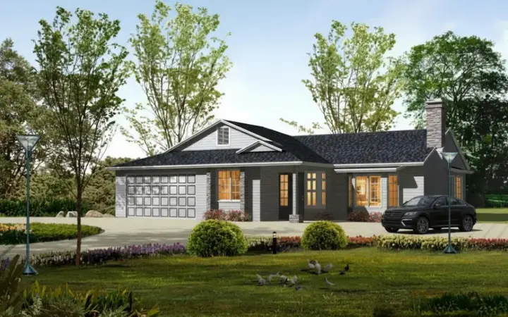 Traditional house plans 41-691 - front exterior, 2,023 sq ft, 3 bed, 2 bath house plans | Monster House Plans