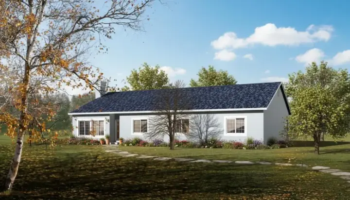Traditional house plans 41-702 - front exterior, 2,047 sq ft, 4 bed, 2 bath house plans | Monster House Plans