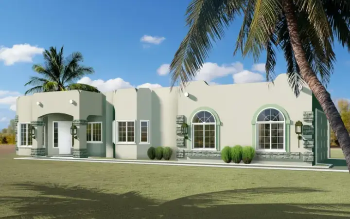 Santa Fe house plans 41-710 - front exterior, 2,056 sq ft, 4 bed, 2 bath house plans | Monster House Plans