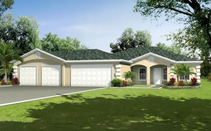 Southwest house plans 41-719 - front exterior, 2,070 sq ft, 4 bed, 2 bath house plans | Monster House Plans