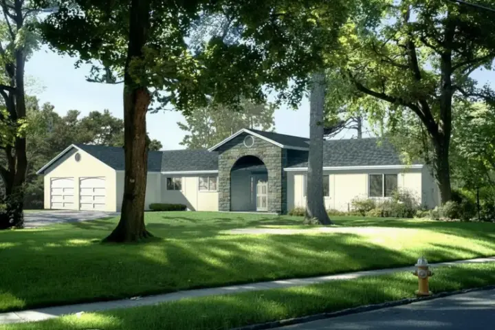Traditional house plans 41-720 - front exterior, 2,070 sq ft, 4 bed, 3 bath house plans | Monster House Plans